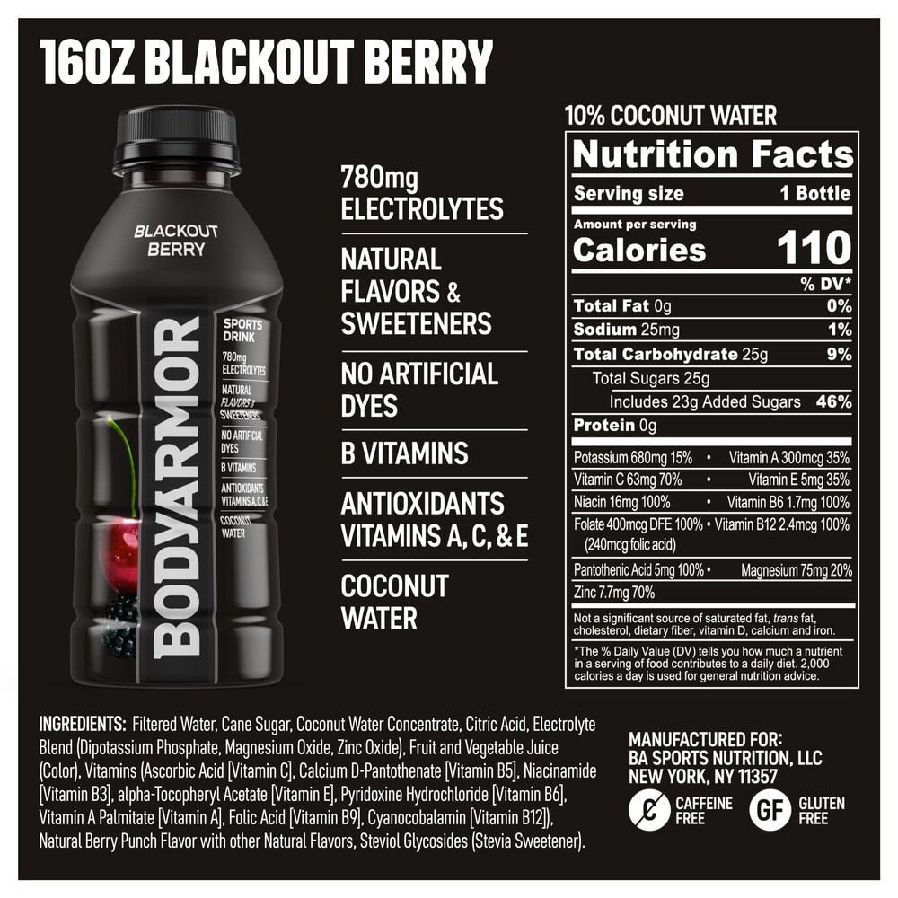 Body Armor Super Drink, Blackout BerryNutritionFacts