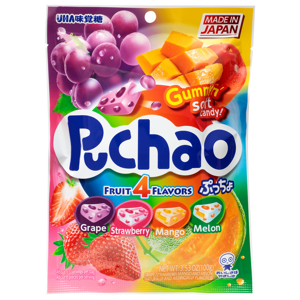 Puchao Candy, Gummy n' Soft, Fruit, 4 Flavors