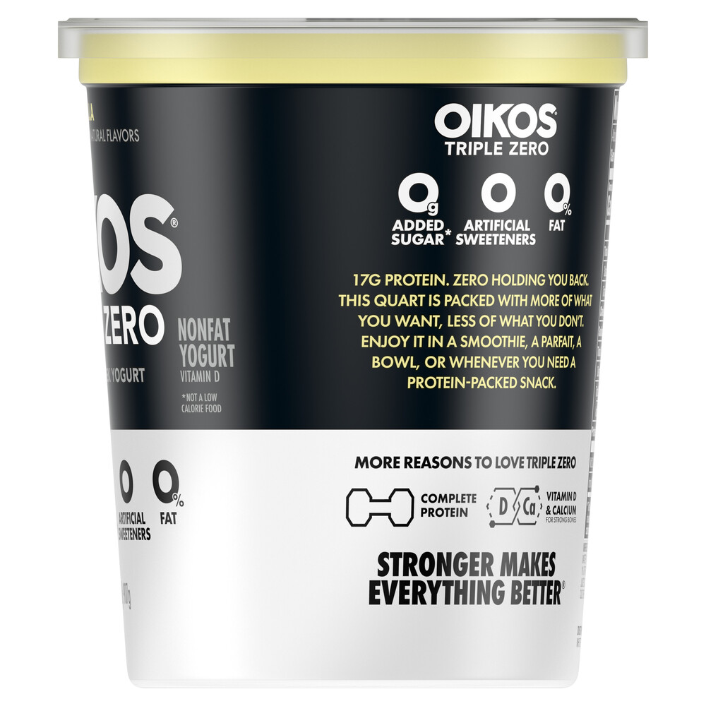 Oikos Triple Zero Yogurt, Vanilla, NonfatPlanogramRight