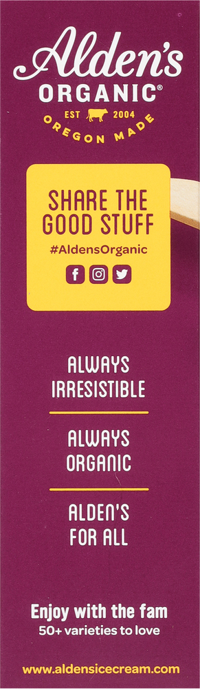 Alden's Organic Frozen Dessert, Chocolate, Fudge Bar