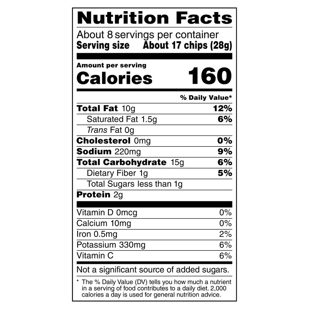 Lay's Potato Chips, Salt & Vinegar FlavoredNutritionFacts