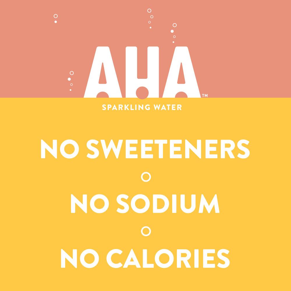 AHA Sparkling Water, Peach + Honey, 8 PackFrontRightElevated