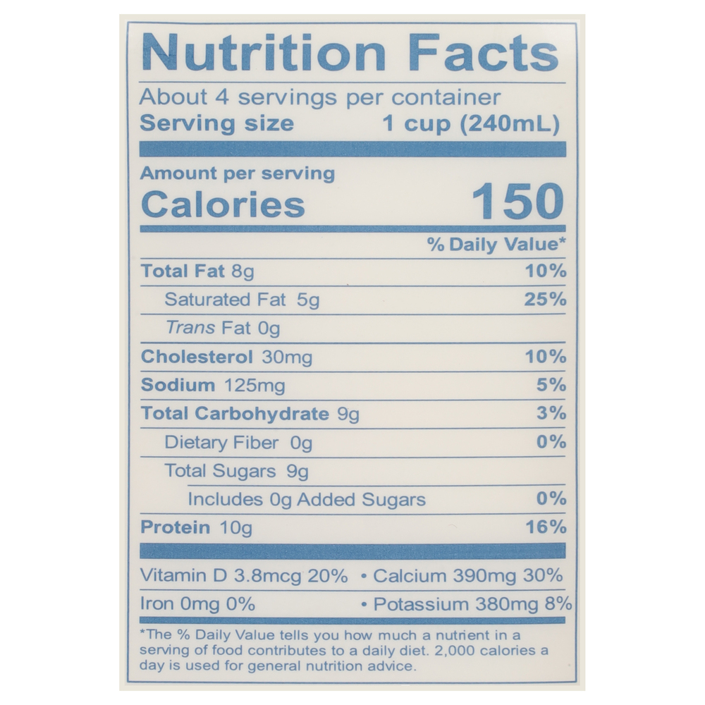 Lifeway Kefir, Organic, Plain, UnsweetenedNutritionFacts