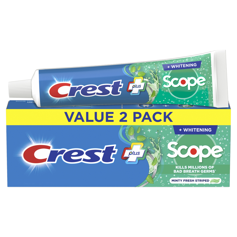 Crest Complete Plus Toothpaste, Scope + Whitening, Minty Fresh Striped