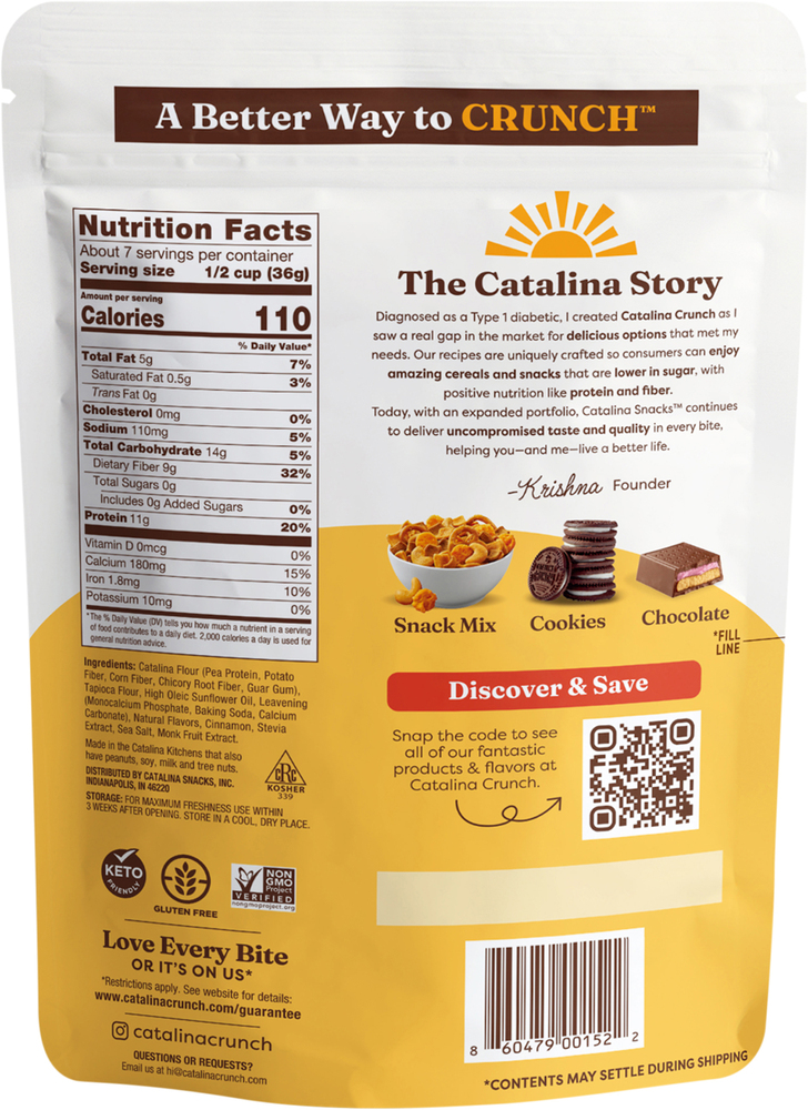 Catalina Crunch Cereal, Keto Friendly, Cinnamon Toast Flavored