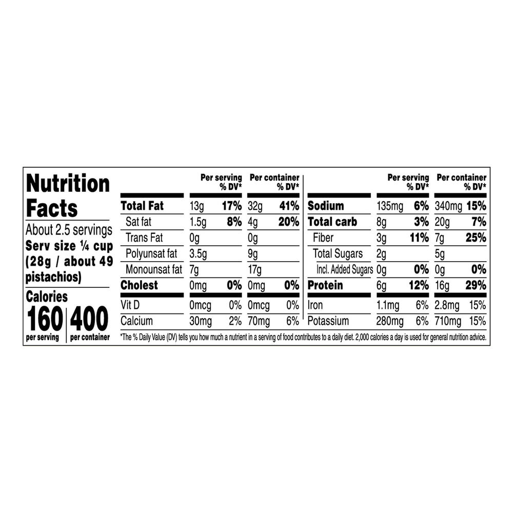 Wonderful Pistachios, Roasted & SaltedNutritionFacts