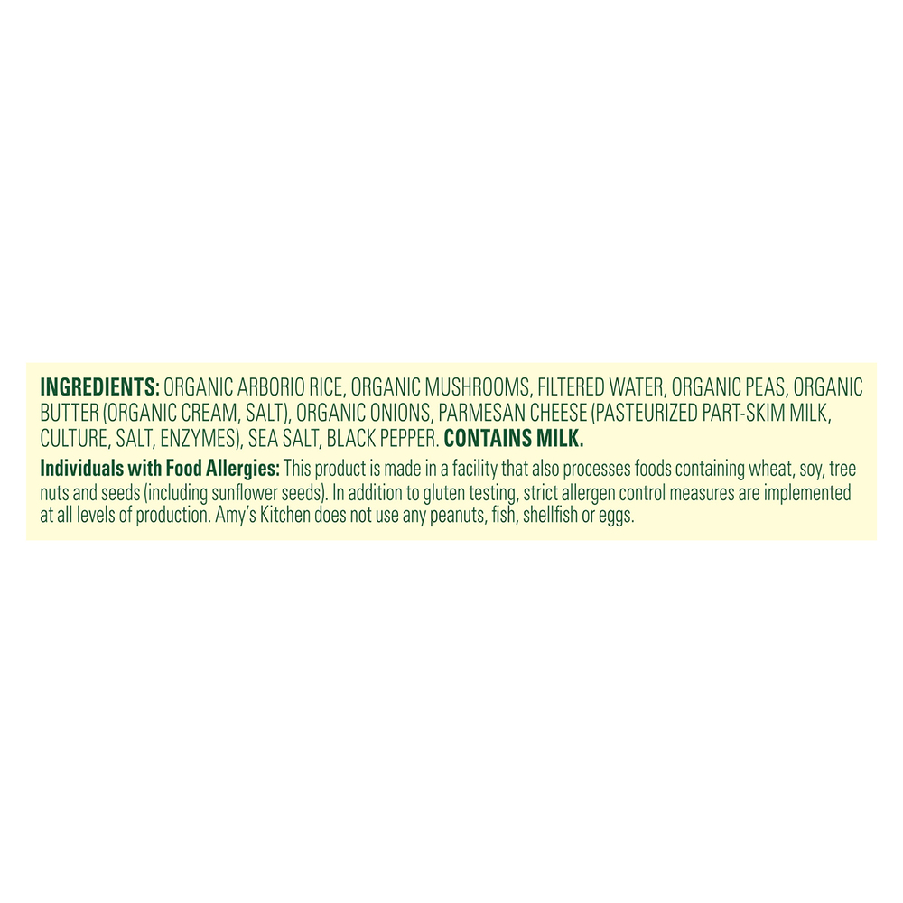 Amy's Bowls Frozen Bowls, Mushroom Risotto, Non-GMO, Gluten free, 9.5 ...