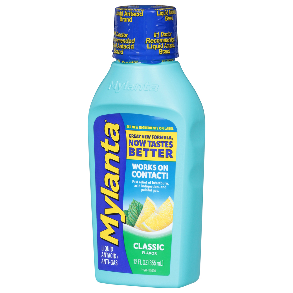 Mylanta Antacid + AntiGas, Liquid, Classic FlavorFrontRightElevated
