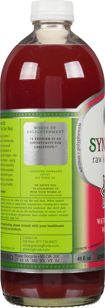 GT's Synergy Kombucha, Watermelon Wonder