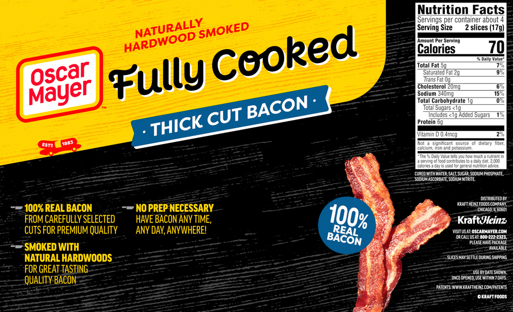 Oscar Mayer Bacon, Thick Cut, Fully Cooked-Planogram-Back