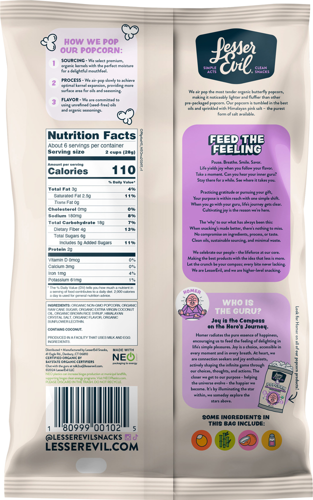 LesserEvil Popcorn, Himalayan Sweetness-Planogram-Back