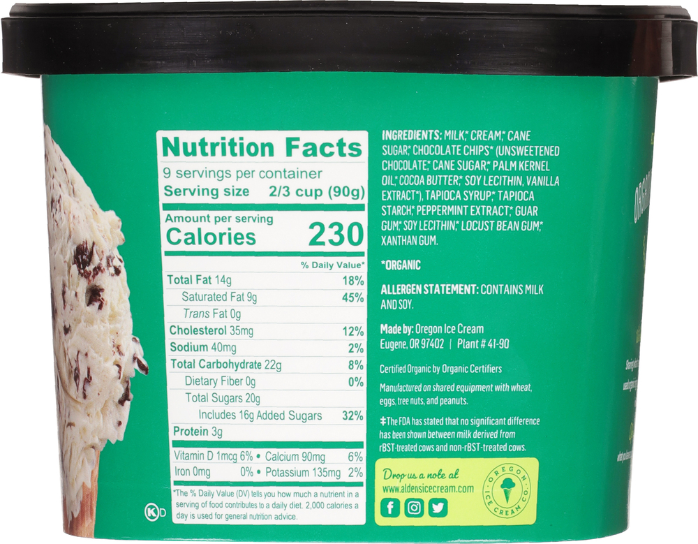 Alden's Organic Ice Cream, Mint Chip