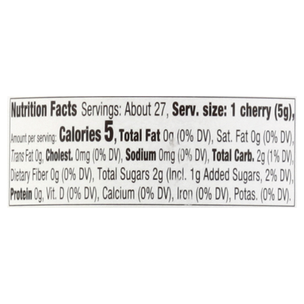 Raley's Maraschino Cherries with StemsNutritionFacts