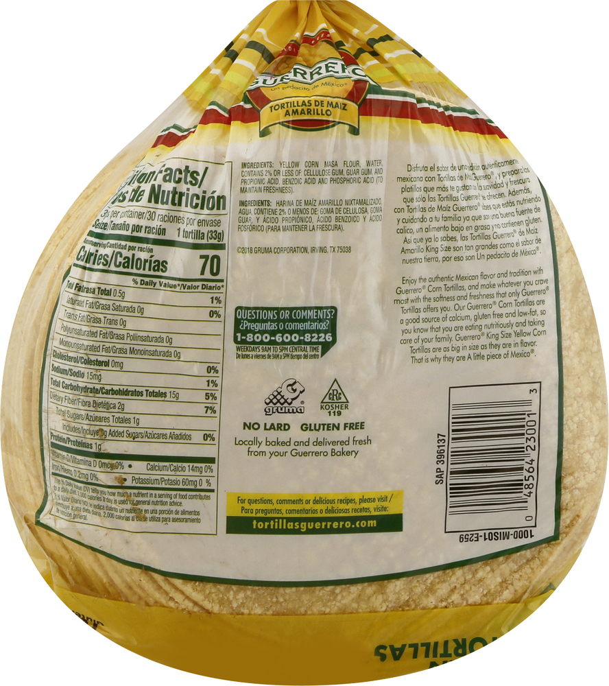 Guerrero Tortillas, Corn, King SizePlanogramBack