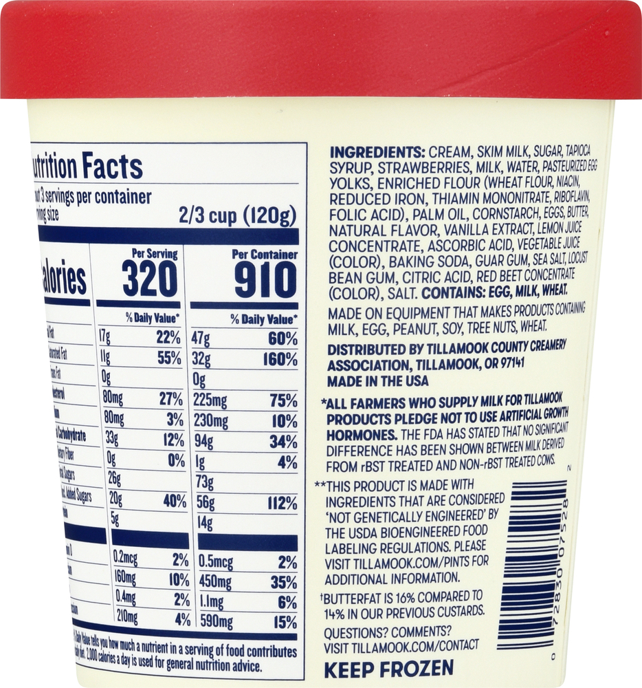 Tillamook Frozen Custard, Oregon Strawberry ShortcakePlanogramBack