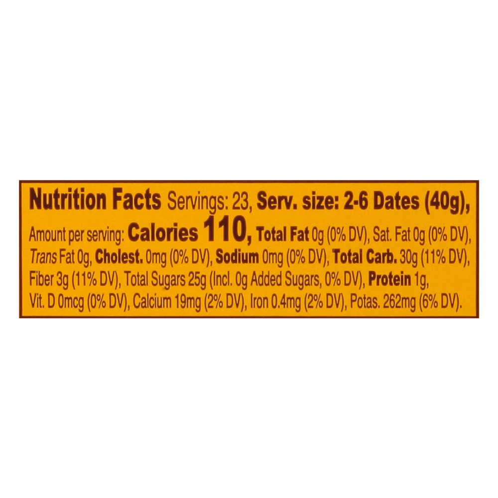 Hadley Dates Pitted Nutrition Facts