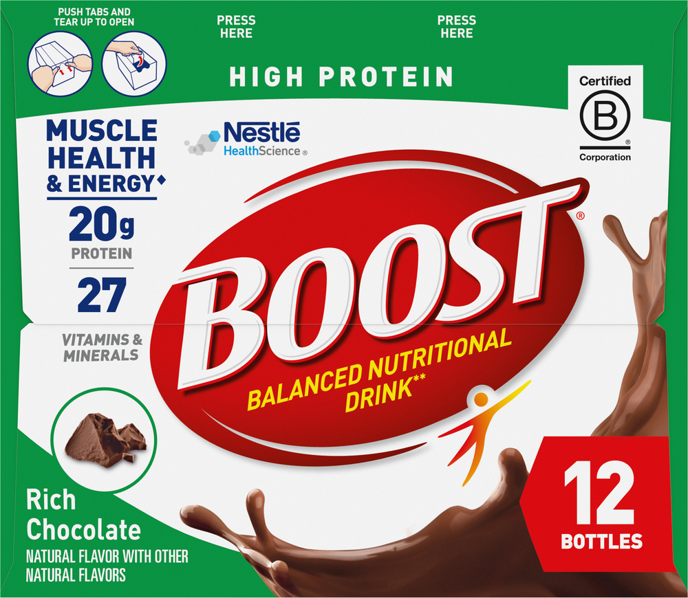 Boost Balanced Nutritional Drink, High Protein, Rich Chocolate ...