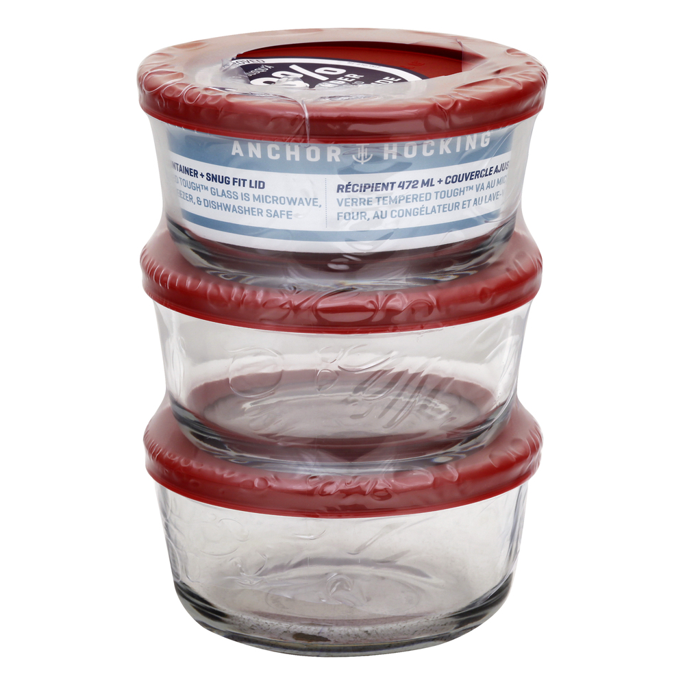 Anchor Hocking Container + Lid, 2 Cup