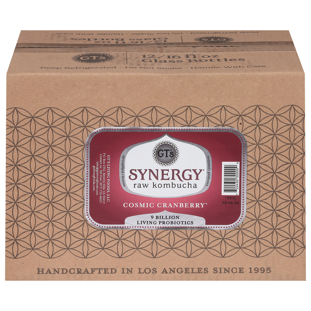 GT's Synergy Kombucha, Raw, Cosmic Cranberry