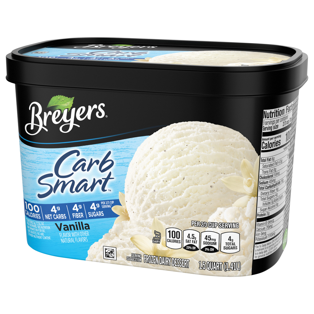 Breyers Carb Smart Frozen Dairy Dessert, VanillaFrontRightElevated