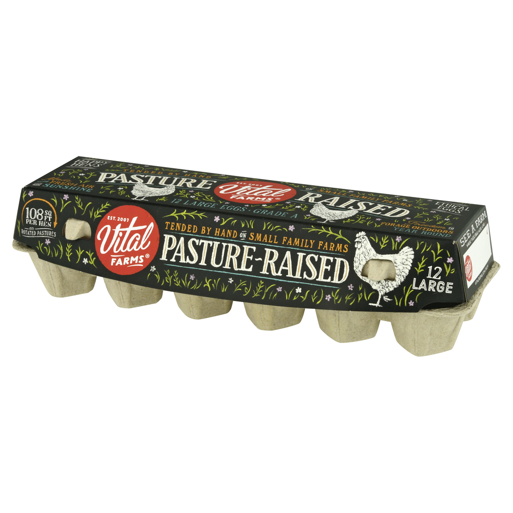 Vital Farms Pasture Raised Large Grade A EggsFrontRightElevated