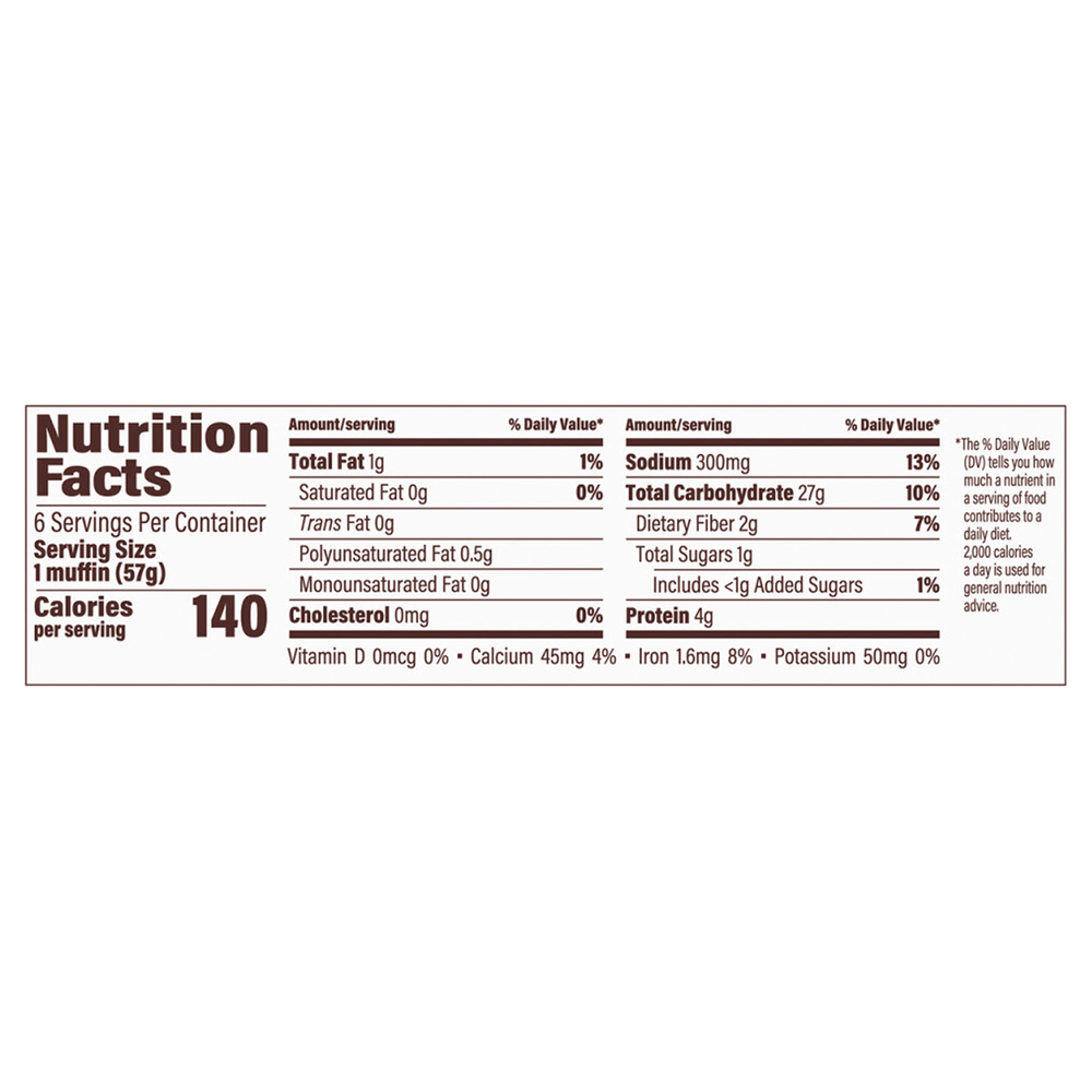 Thomas English Muffins Sourdough Nutrition Facts