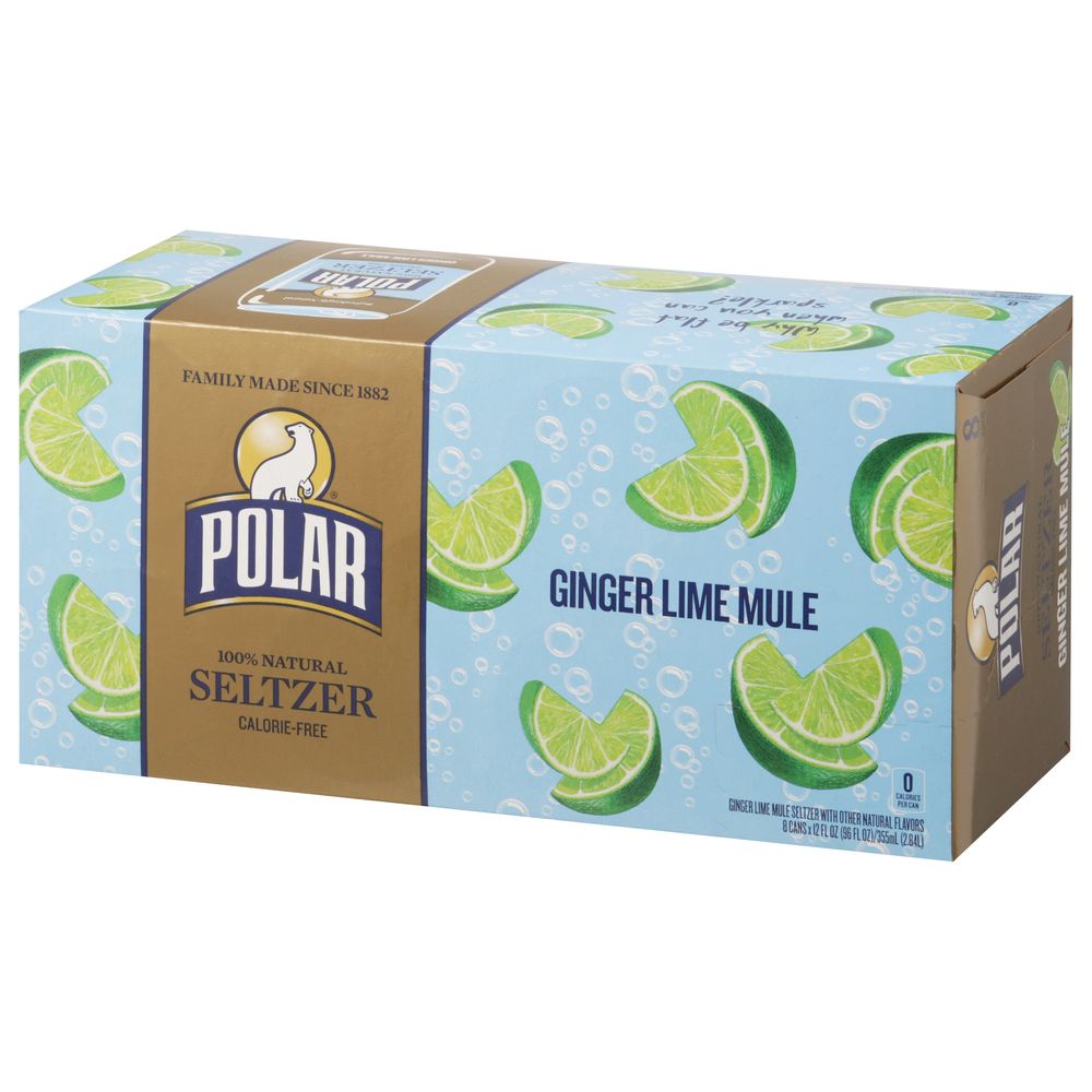 Polar Seltzer, Calorie-Free, Ginger Lime Mule-Front-Right-Elevated