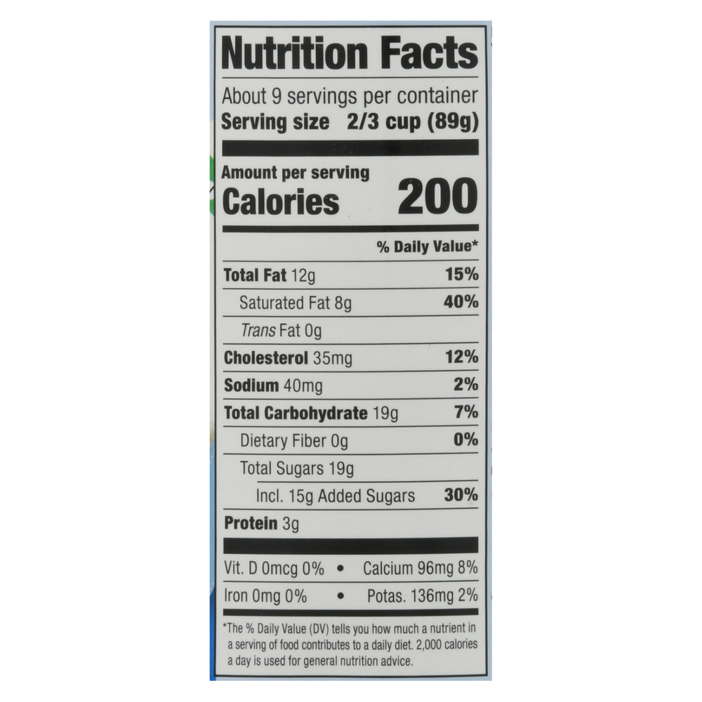 Sunnyside Farms Ice Cream, Premium, Vanilla BeanNutritionFacts