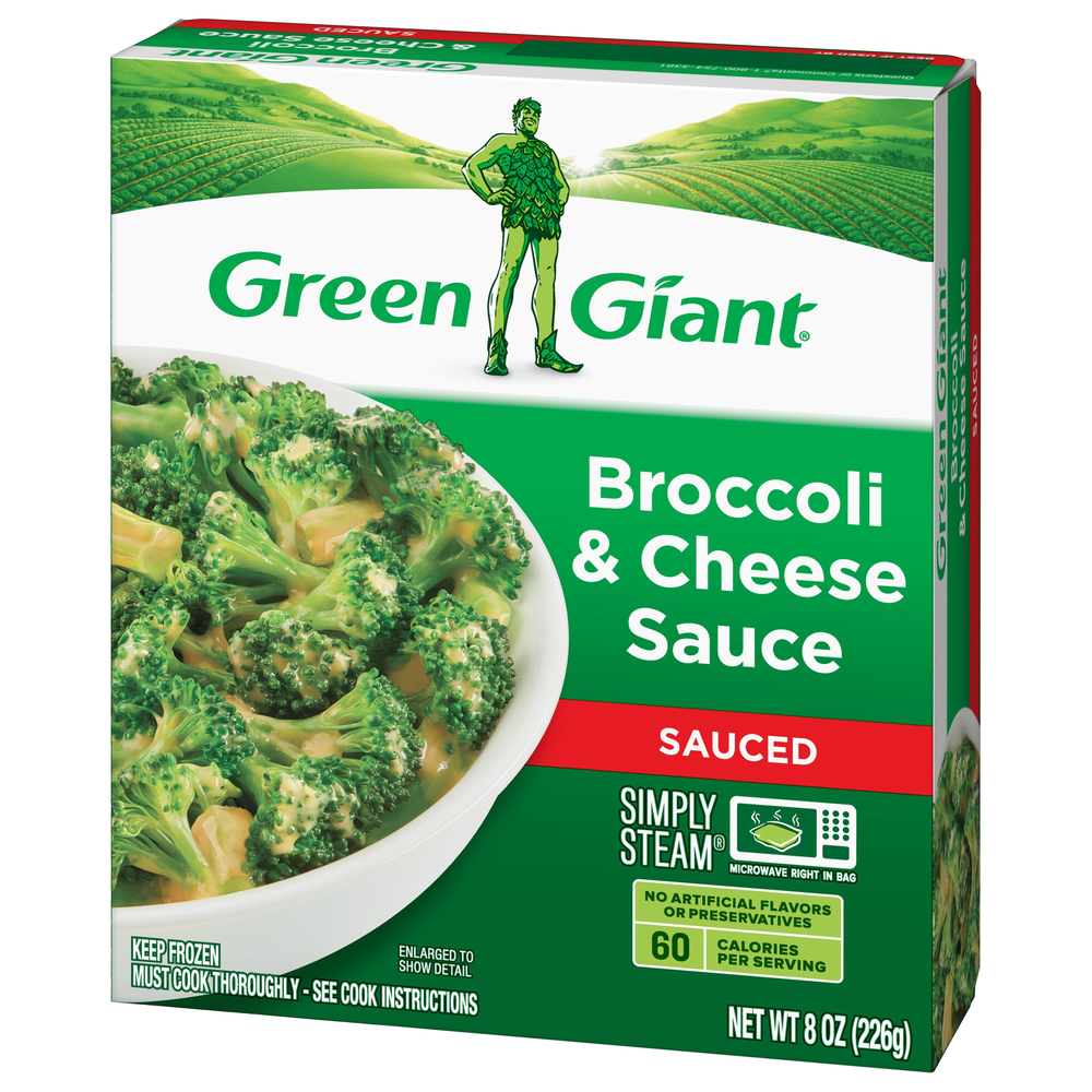 Green Giant Broccoli & Cheese Sauce, Sauced-Front-Right-Elevated