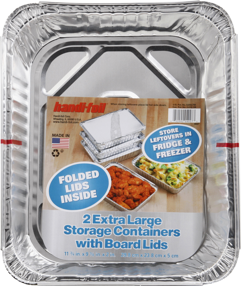 Handi-Foil Meal Prep Pans with Board Lids, Jumbo, 2 Pack