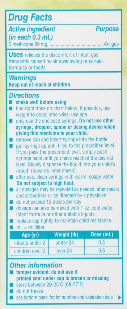 Infants Mylicon Gas Relief Dye Free Drops Infants