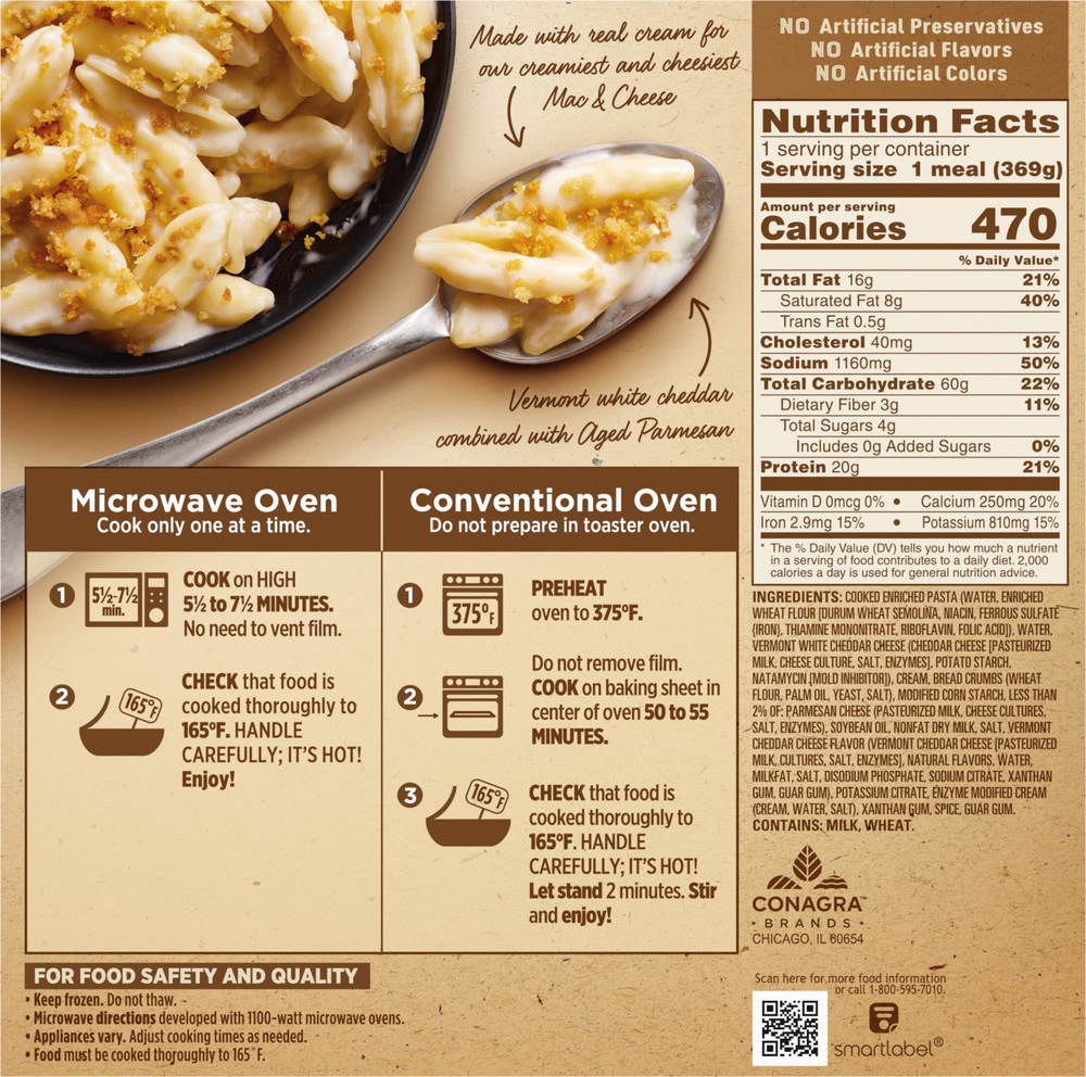 Marie Callender's Mac & Cheese Bowl, Vermont CheddarPlanogramBack