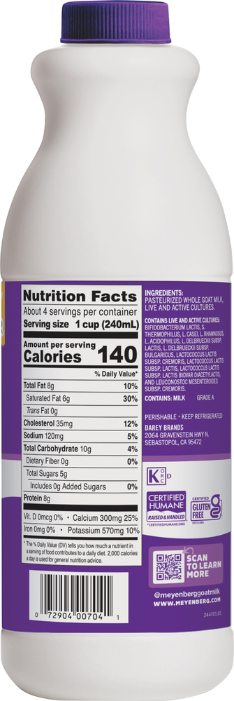 Nourish Authentic Goats Kefir – 8 X 250ml Bottles Of Gut-Friendly Fermented Drink