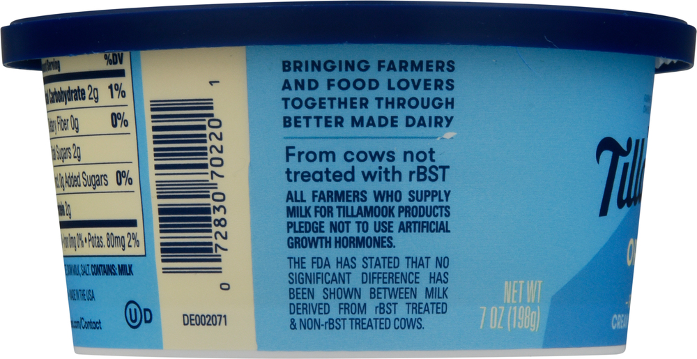 Tillamook Cream Cheese Ingredients
