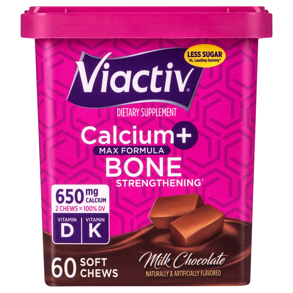 Viactiv Soft Chews Max Formula Milk Chocolate 650 mg Calcium + Bone ...