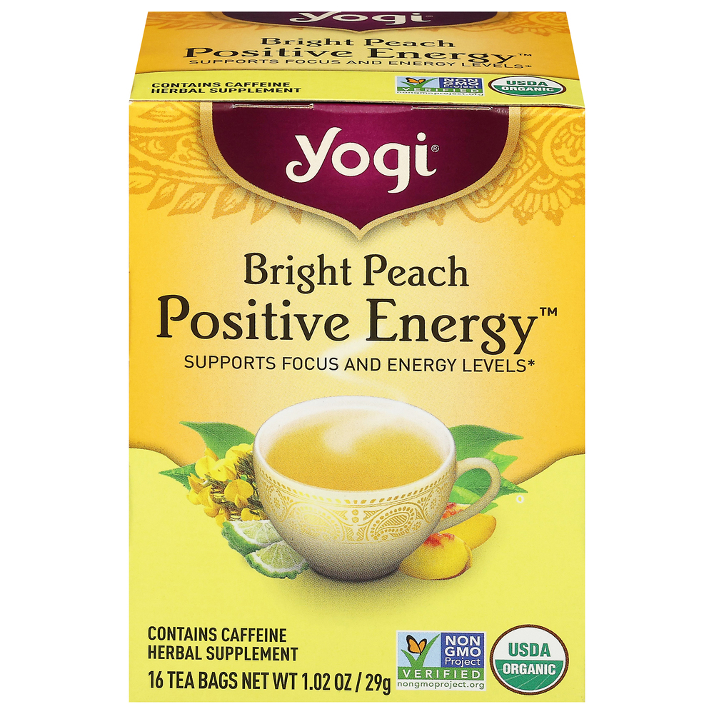 Yogi Herbal Supplement, Bright Day, Peach Bergamot, Tea Bags