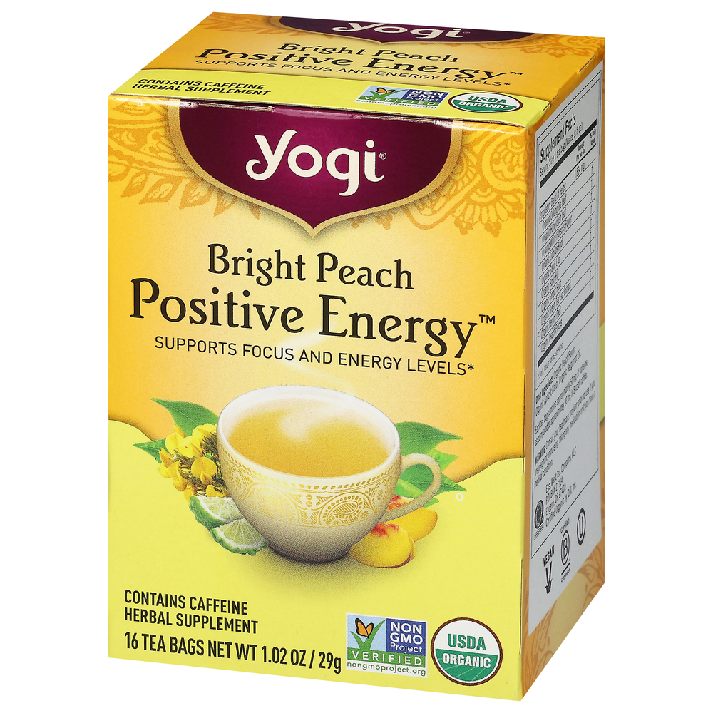 Yogi Herbal Supplement, Bright Day, Peach Bergamot, Tea Bags