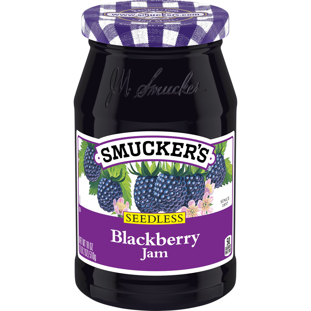 Blackberry JAM Lemongrass Smucker's Natural Non-GMO Blackberry Fruit Spread, 17.25