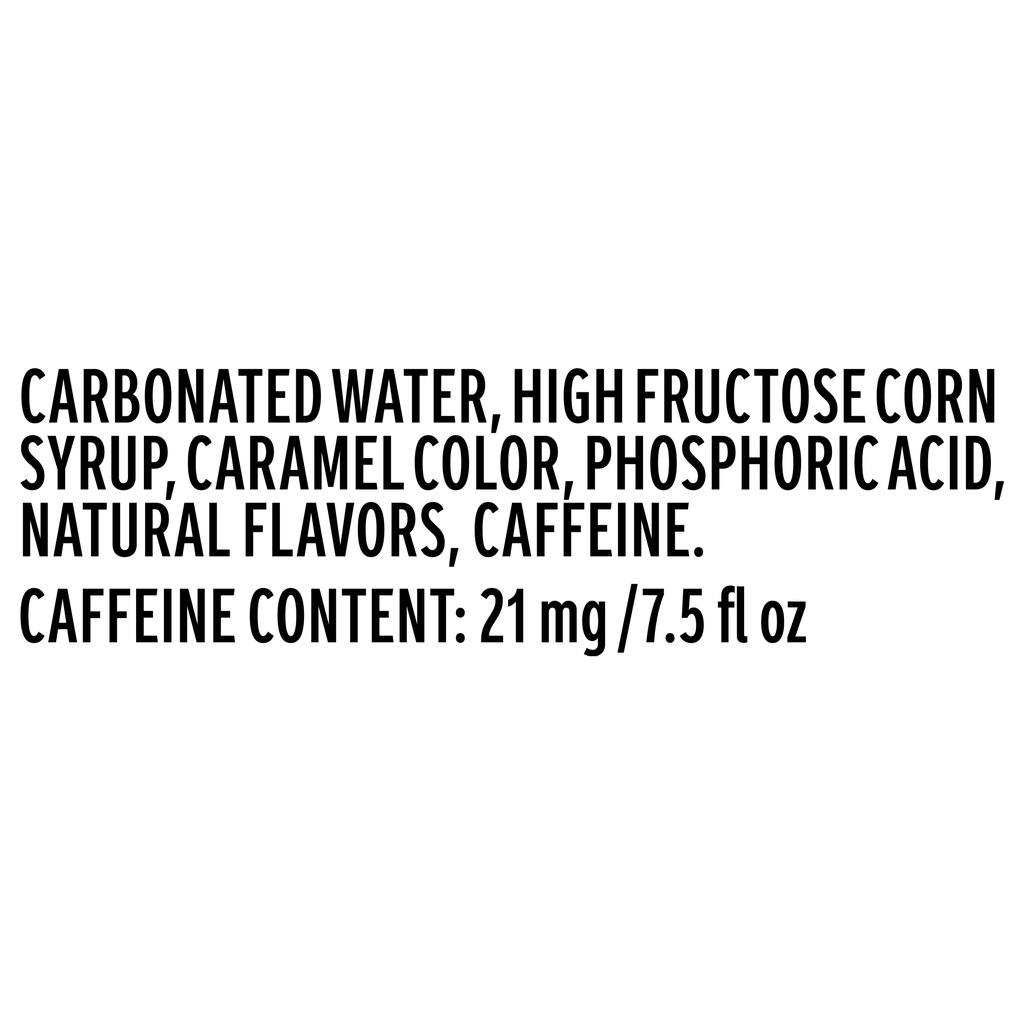 Coca-Cola Soda Soft Drink, 7.5 fl oz-Ingredients