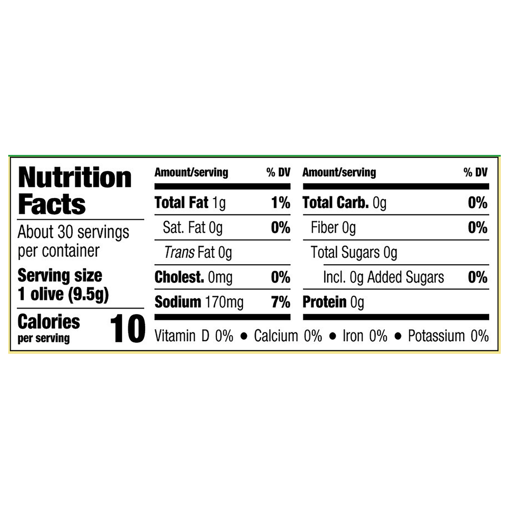 Mezzetta Martini Olives, Imported Spanish QueenNutritionFacts