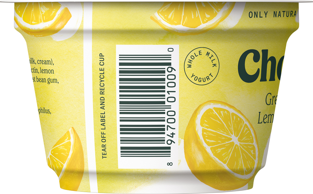 Chobani Yogurt, Greek, Lemon & Cream, BlendedPlanogramLeft