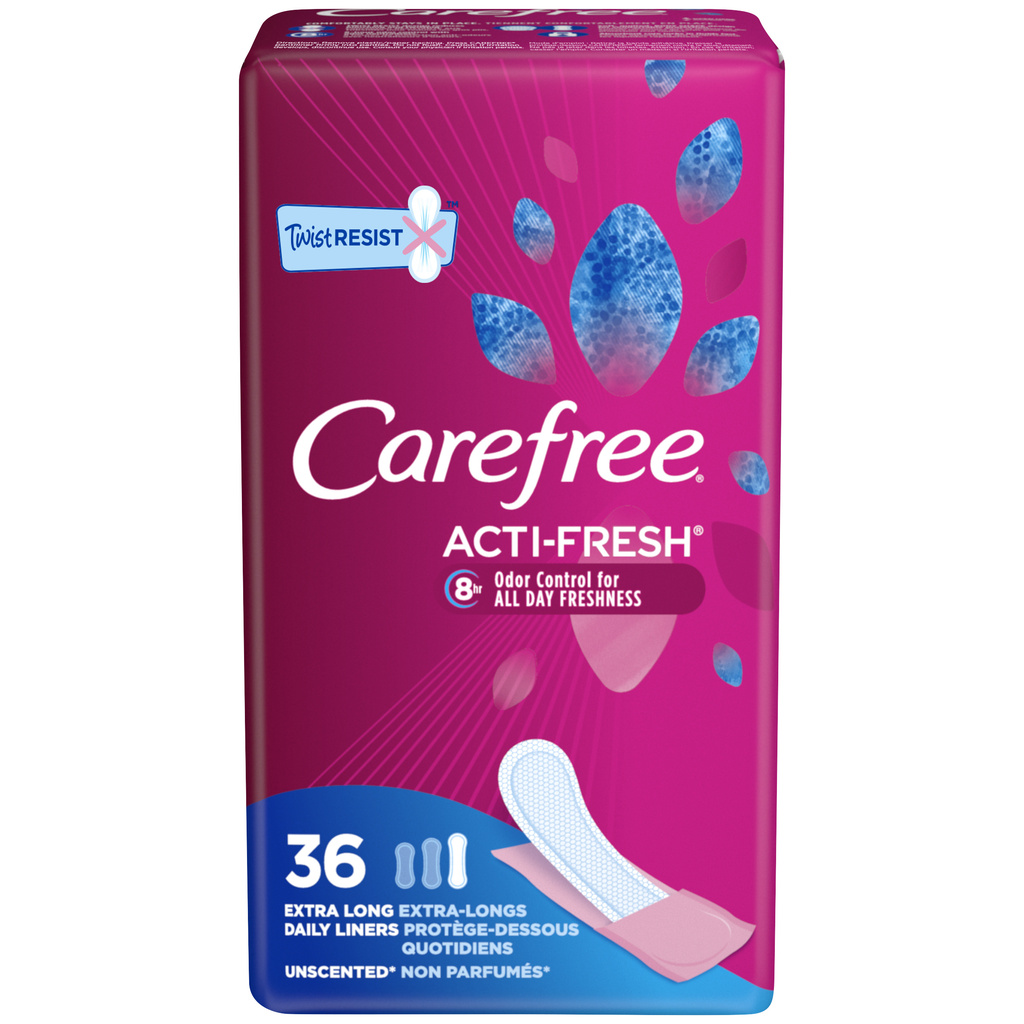 Carefree Acti-Fresh Liners, Daily, Extra Long, Unscented
