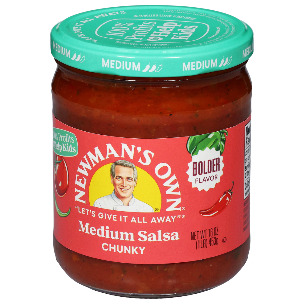 Newman's Own Salsa, Chunky, Medium, Bolder Flavor