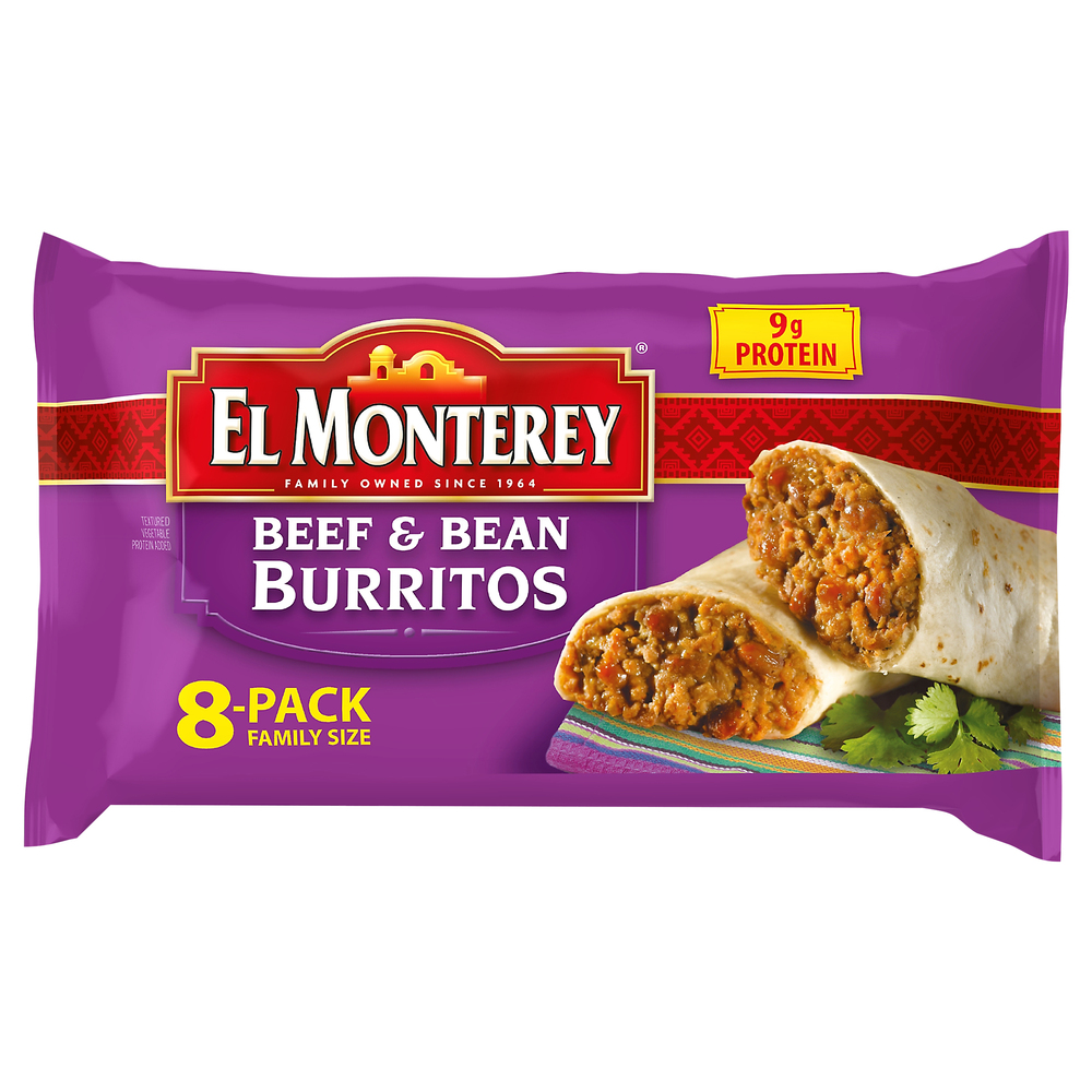 El Monterey Burritos, Beef & Bean, Family Size, 8 PackMain