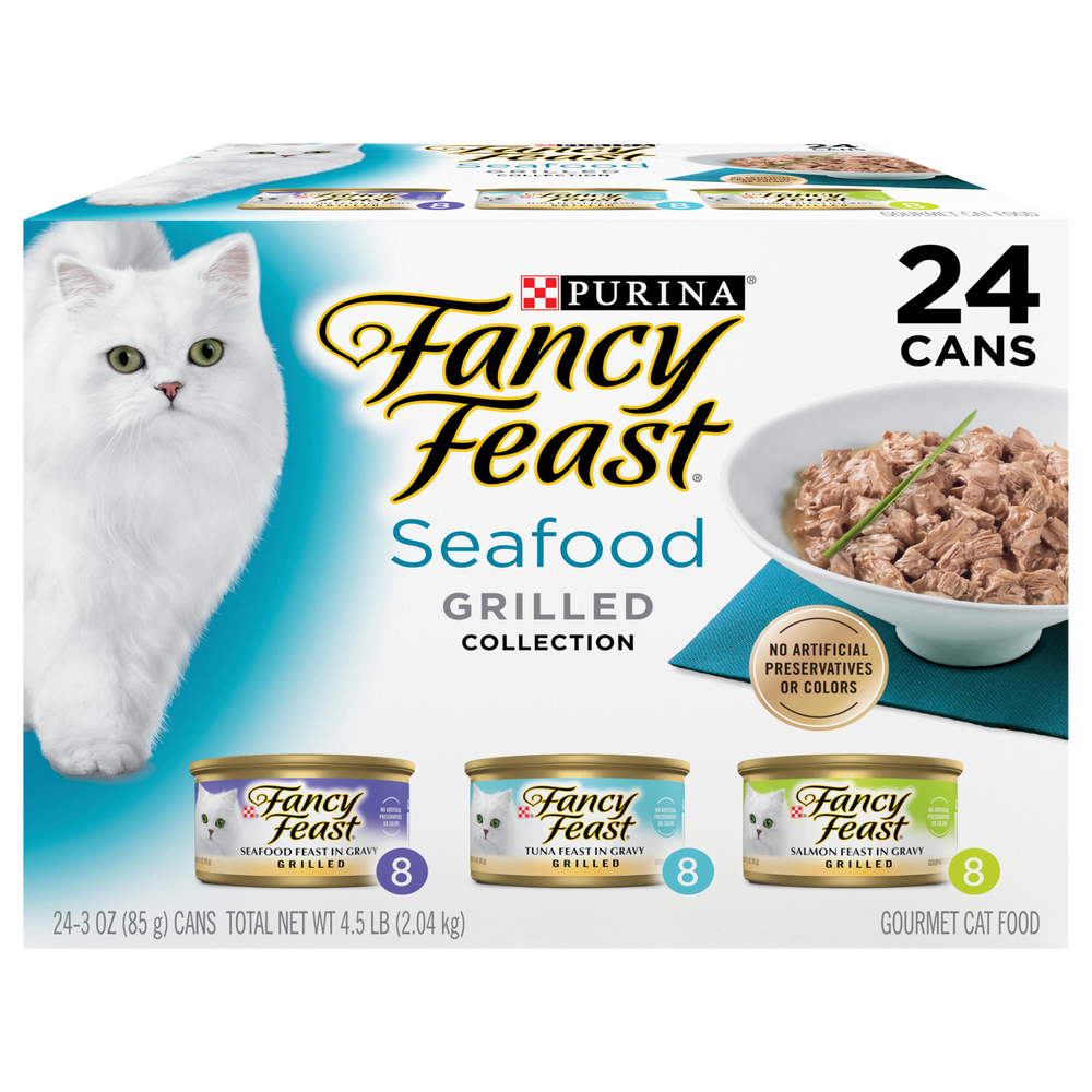 Fancy Feast Cat Food, Gourmet, Seafood, Grilled Collection-Ecom