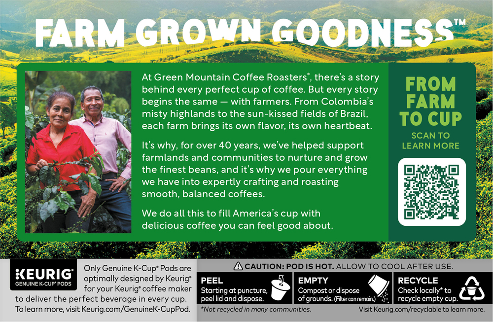 Green Mountain Coffee Roasters K-Cup Pods Half Caffeine Medium Roast ...