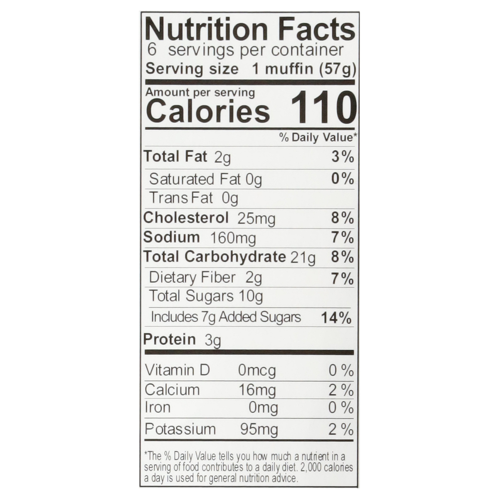 Veggies Made Great Muffins Blueberry Oat Nutrition Facts