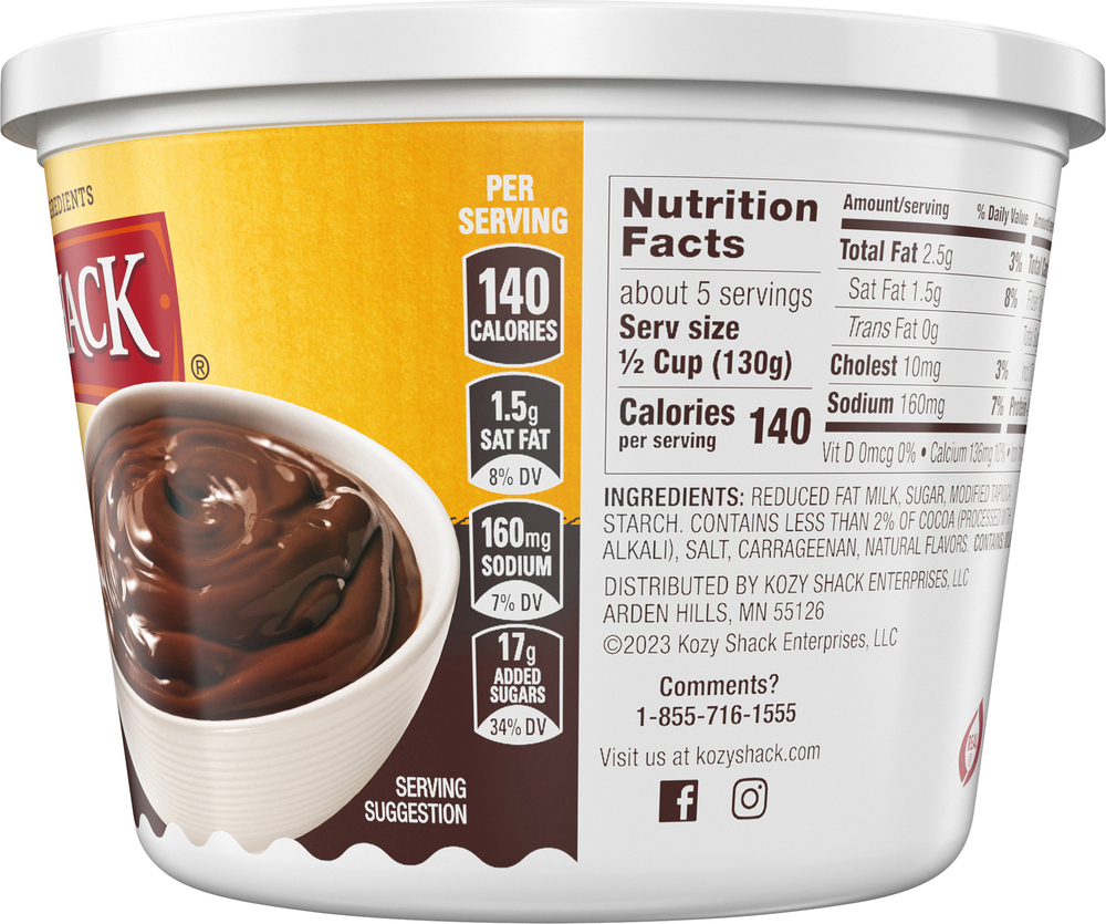 Kozy Shack Chocolate Pudding, Original RecipePlanogramRight