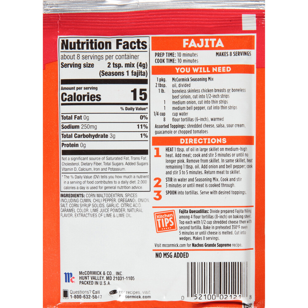 McCormick Fajita Seasoning Mix