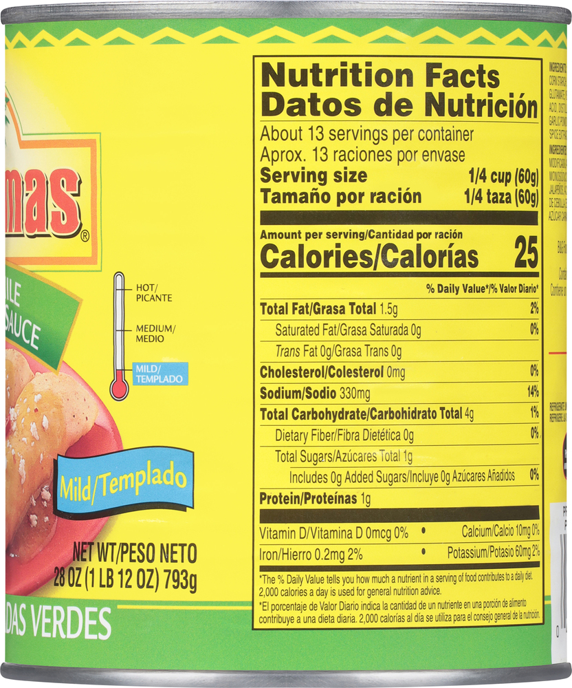 Las Palmas Enchilada Sauce, Green Chile, MildPlanogramRight